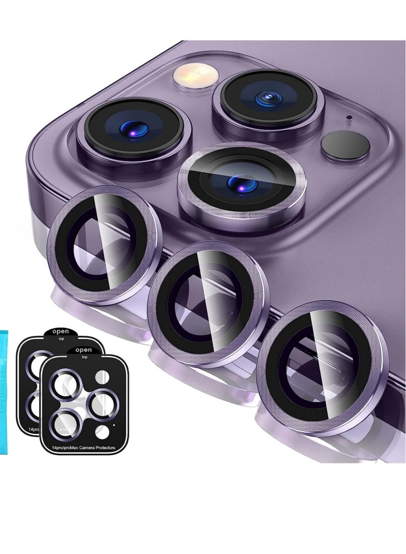 ELTRAZONE iPhone 13 Pro Max Camera Lens Protector, 9H Tempered Glass Camera Cover Screen Protector Metal Individual Ring - Image 1