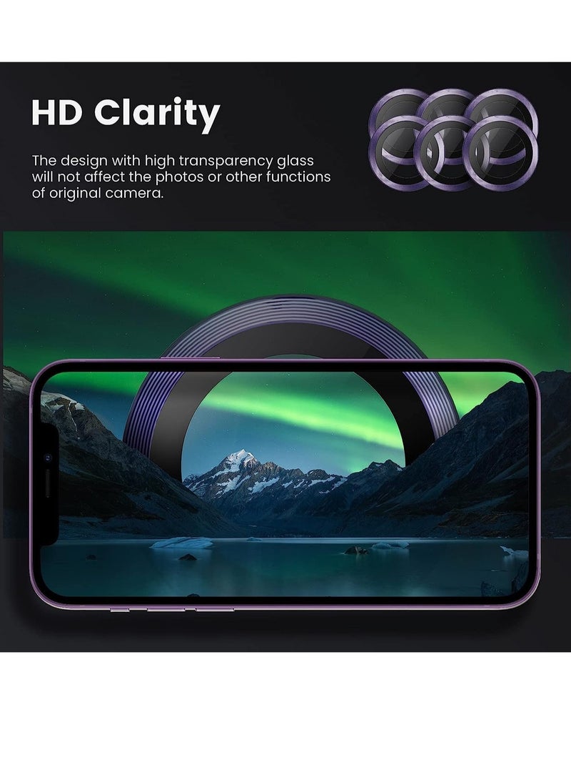 ELTRAZONE iPhone 13 Pro Max Camera Lens Protector, 9H Tempered Glass Camera Cover Screen Protector Metal Individual Ring - Image 3