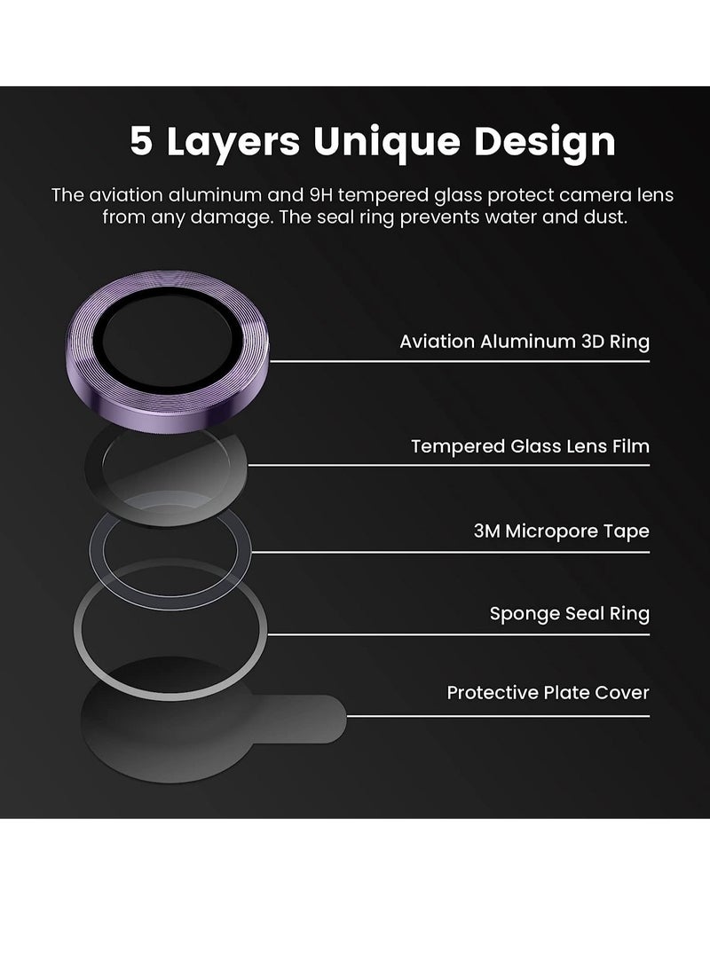 ELTRAZONE iPhone 13 Pro Max Camera Lens Protector, 9H Tempered Glass Camera Cover Screen Protector Metal Individual Ring - Image 4