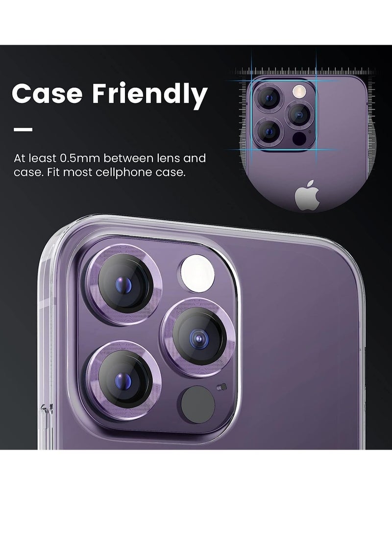 ELTRAZONE iPhone 13 Pro Max Camera Lens Protector, 9H Tempered Glass Camera Cover Screen Protector Metal Individual Ring - Image 2