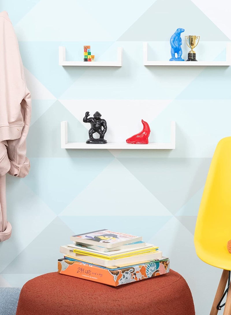 إي وورلد مجموعة من 3 أرفف عائمة مثبتة على الحائط للديكور وأشياء أخرى - Image 4