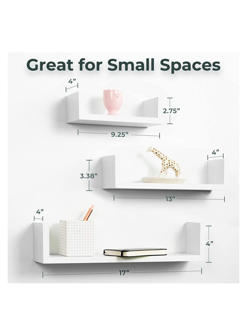 إي وورلد مجموعة من 3 أرفف عائمة مثبتة على الحائط للديكور وأشياء أخرى - Image 2