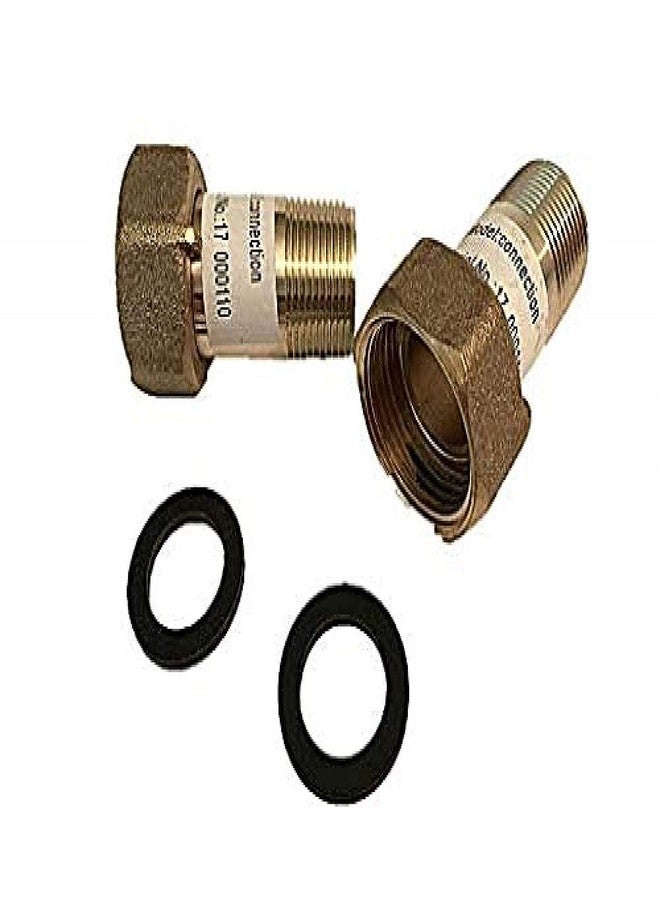 DAE C-75NL Pair of 3/4" NSF61 NonLead Water Meter Couplings, 3/4" Male NPT, 1" Female NPSM - Image 1