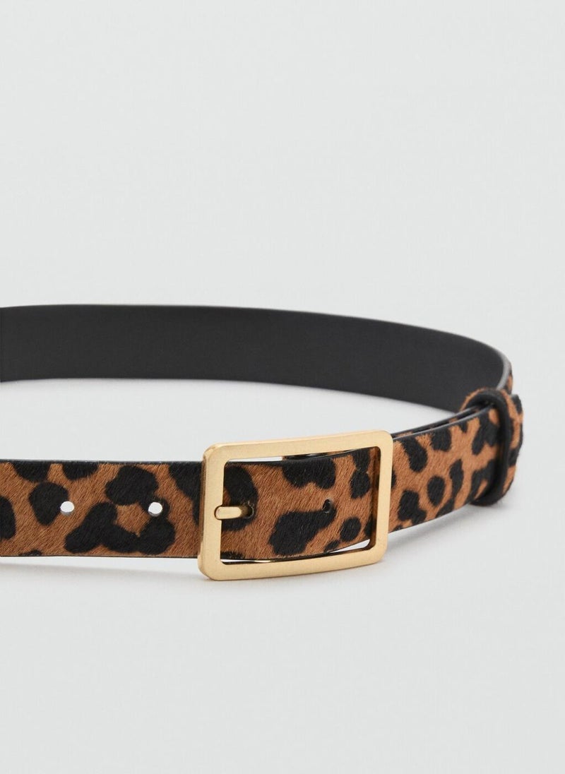 MANGO Leopard leather belt - Image 3