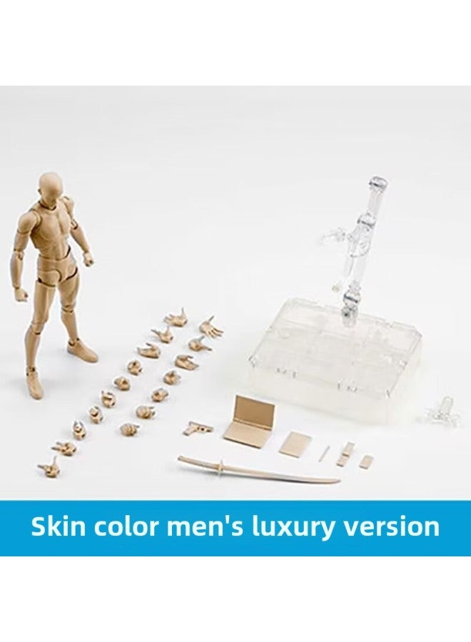 SHF Human Body Model Plain Body Hand Figure Freeze-frame Movable Drawing Painting Art Cartoon Sketch Men And Women-Color:Shf Skin Color Male  - Image 1