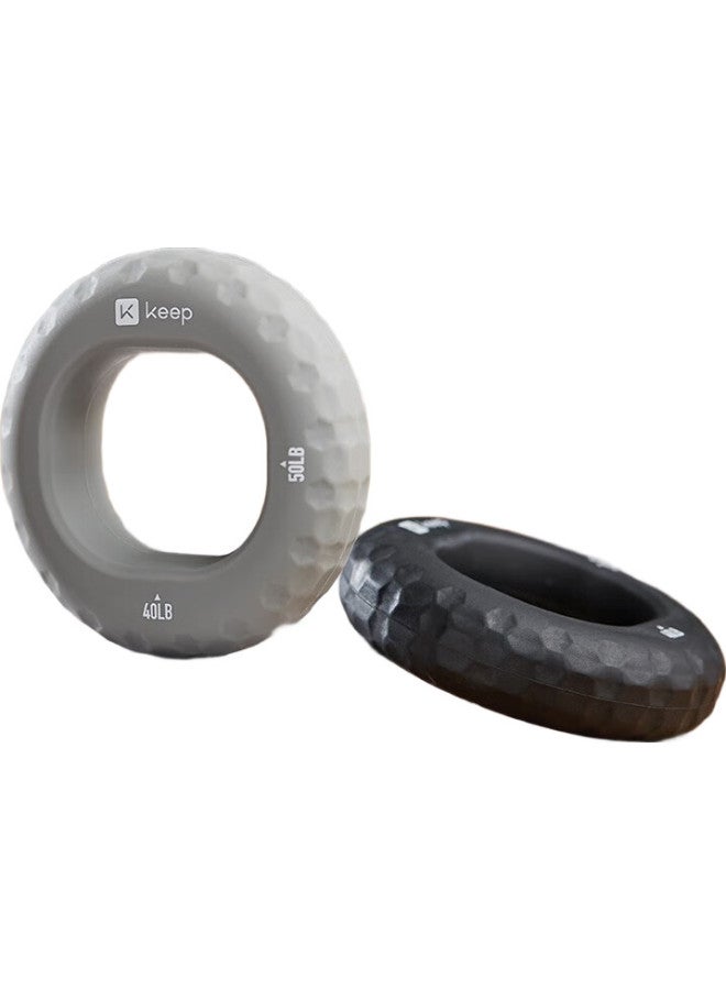 Keep Silicone Grip Ring 40-50 Lbs, Finger Rehabilitation Training Hand Strength Tire Grip For Men And Women, Small Arm Fitness Portable Compact, Rock Gray - Image 1
