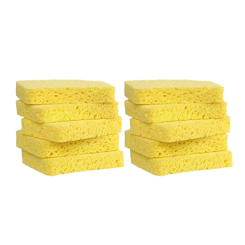 Thickened Wood Pulp Sponges 10 Pack Cellulose Kitchen Sconges For Oil Resistant Cleaning - Image 2