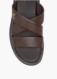 Le Confort Men Textured Cross Strap Slip-On Sandals  - Image 3