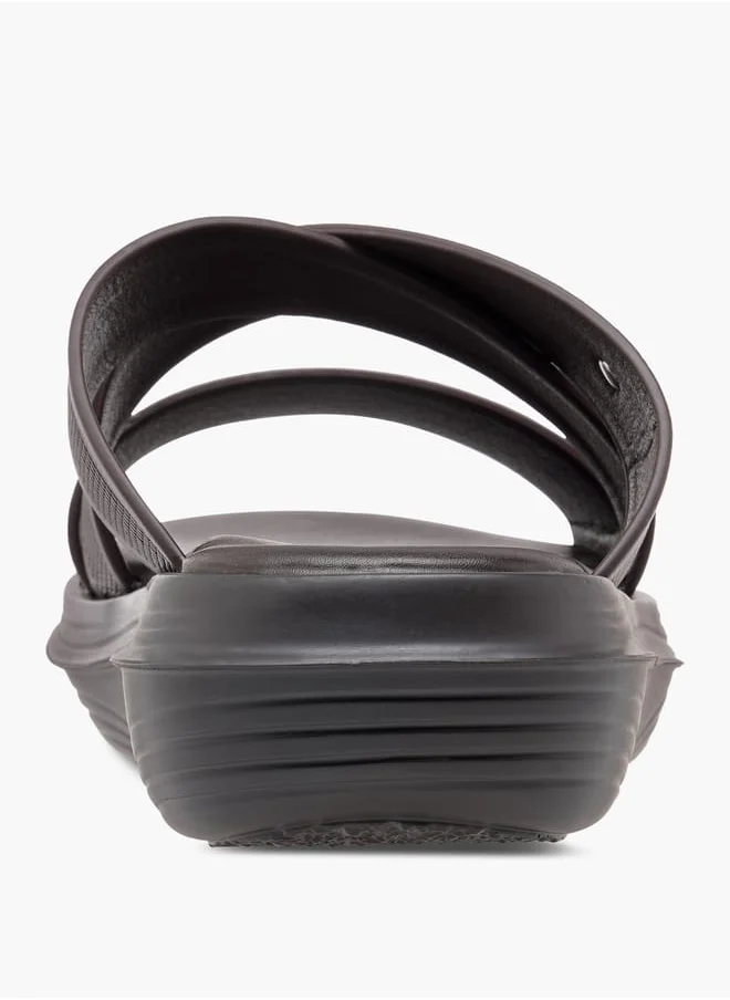 Le Confort Men Textured Cross Strap Slip-On Sandals
