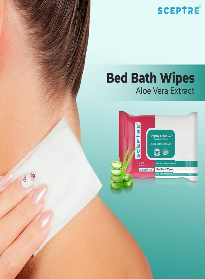 سيبتر مناديل سيبتر سيبتو-كلين للاستحمام والنوم مع خلاصة الصبار | مناديل مبللة ناعمة للاستخدام مرة واحدة للبالغين | مناديل تنظيف لطيفة على البشرة، لا تحتاج إلى شطف، مناسبة لكبار السن والمرضى | عبوة من 10 مناديل - Image 3