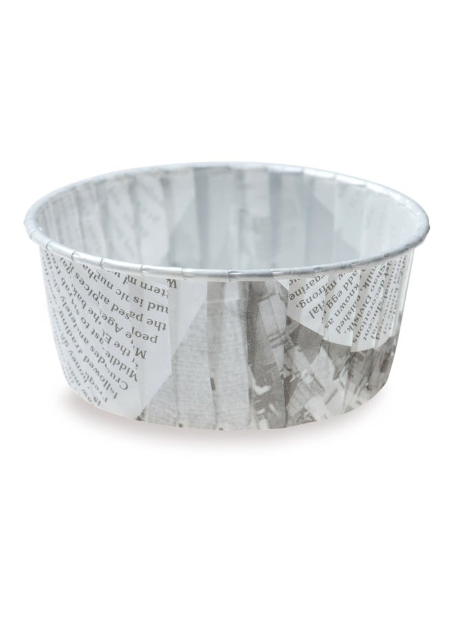 Restaurantware Panificio 5 Ounce Baking Cups, 200 Pleated Cupcake Liners - Oven-Ready, Freezable, Black And White Paper Muffin Cases, Disposable, Newsprint, For Wedding Parties, Baby Showers - Image 1