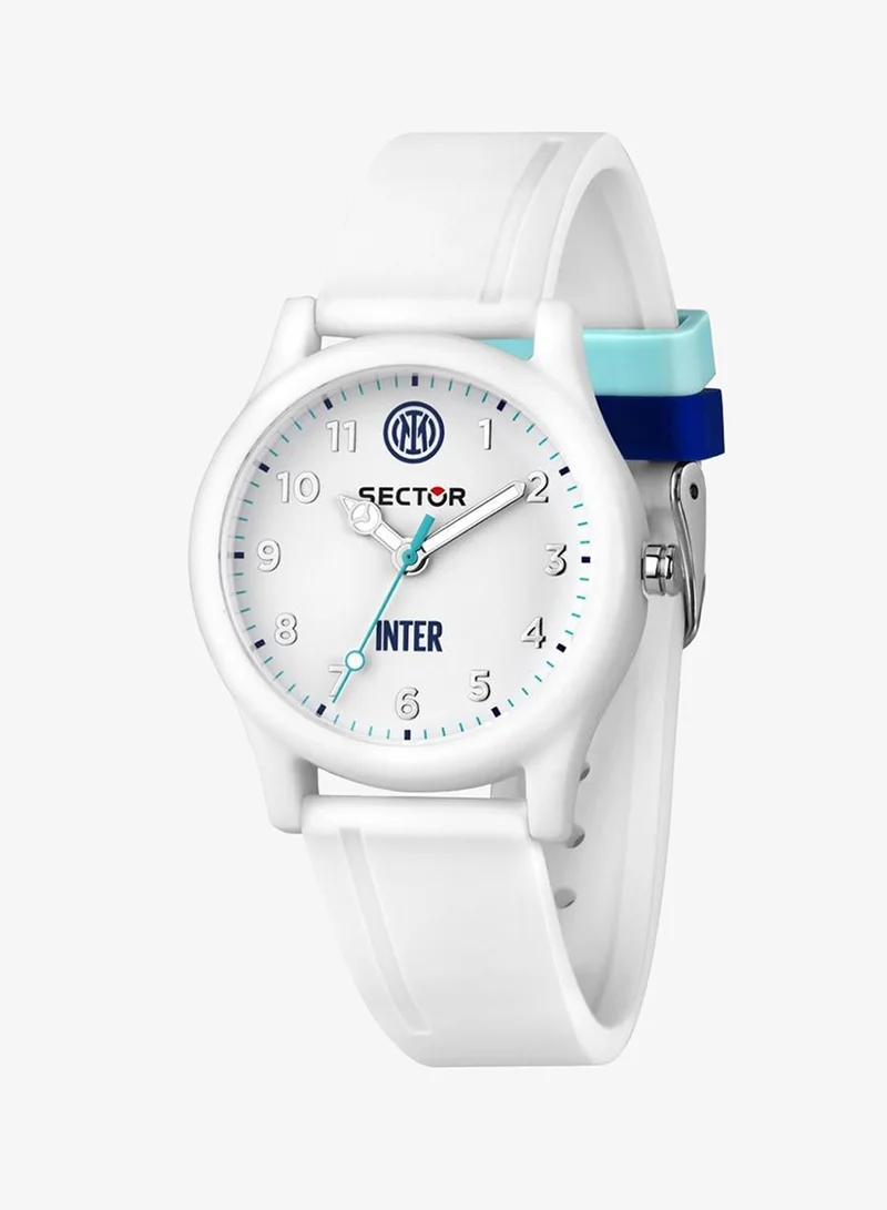 Sector EX-Q Men's Analog Watch - White Dial, 35mm Plastic Case, White Silicone Strap, Quartz, 50M Water Resistant - R3251203009
