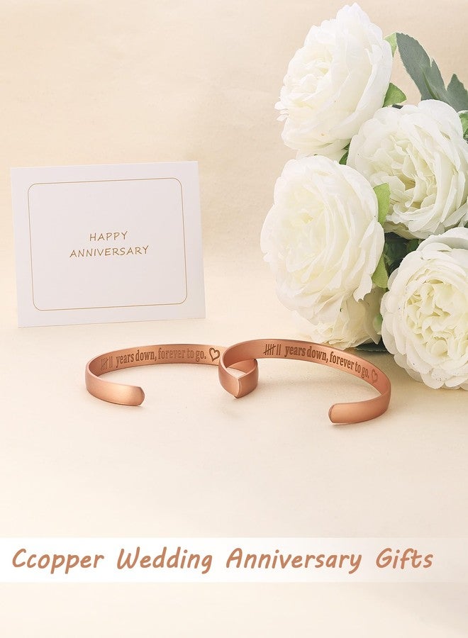 MagEnergy 7 Year Anniversary Copper Gifts for Him Her Couples, Copper Bracelet for Men Women (2Pcs), 7th Wedding Anniversary Copper Jewelry Gift for Wife Husband, Engraved Adjustable Cuff for Loved One - Image 4