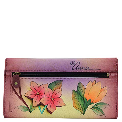 Anna by Anuschka Women's Hand Painted Genuine Leather Multi Pocket Wallet - Birds in Paradise - Image 2
