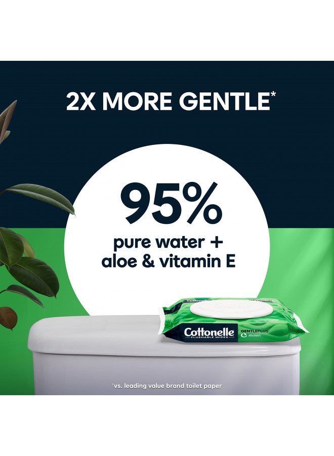 Cottonelle GentlePlus Flushable Wet Wipes with Aloe & Vitamin E - 4 Flip-Top Packs, 168 Total Flushable Wipes, 42 Count (Pack of 4) - Image 3