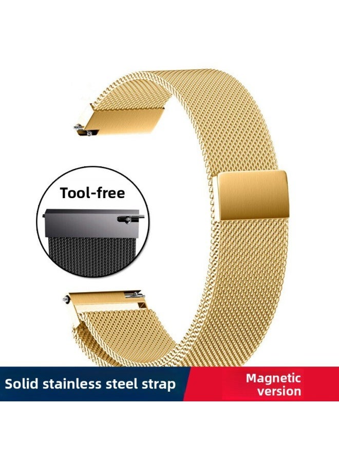 For HuaweiB6 Smart Bracelet 16mm Stainless Steel Milanese Nice Strap Bead Butterfly Buckle Steel Wristband-Color:B6 Milan/Silver/16mm