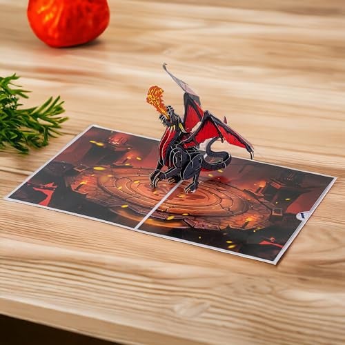 Rykamia Dragon Pop Up Card - Blank, Birthday, Thank You, Gift Card for Boyfriend, Dad - D&D Theme, Envelope Included - Image 5