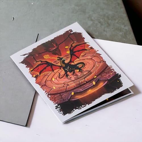 Rykamia Dragon Pop Up Card - Blank, Birthday, Thank You, Gift Card for Boyfriend, Dad - D&D Theme, Envelope Included - Image 3