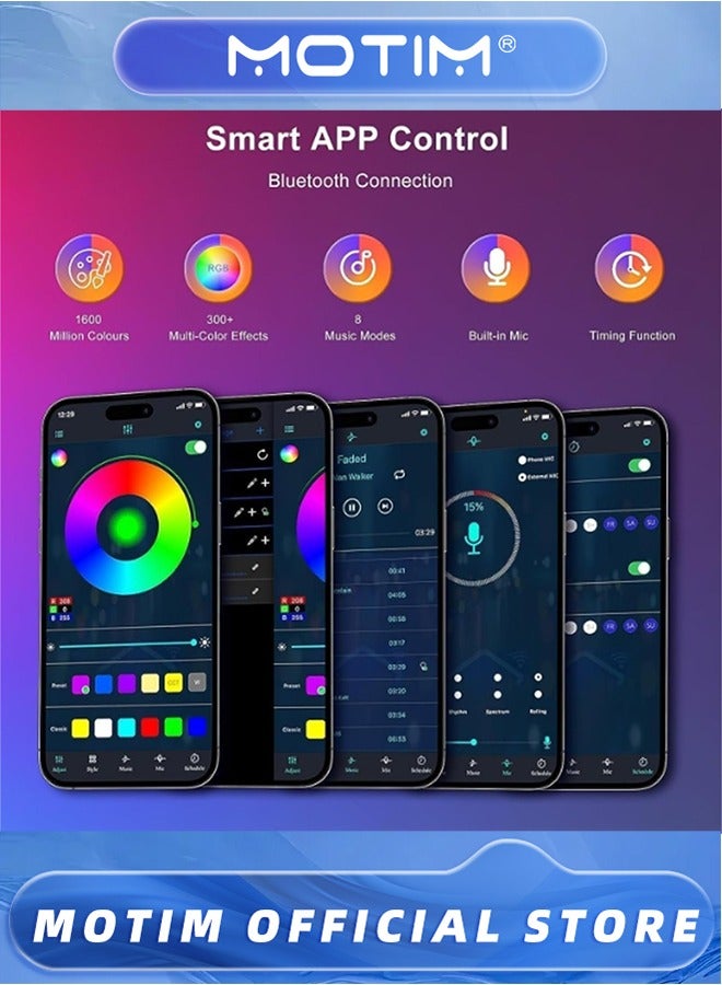 موتيم مصباح أرضي زاوية مع قاعدة، مصباح زاوية LED RGB مع جهاز تحكم عن بعد، مصباح أرضي عصري قابل للتعتيم DIY مع مزامنة الموسيقى، مصباح أرضي قائم متغير اللون لغرفة المعيشة وغرفة الألعاب - Image 2
