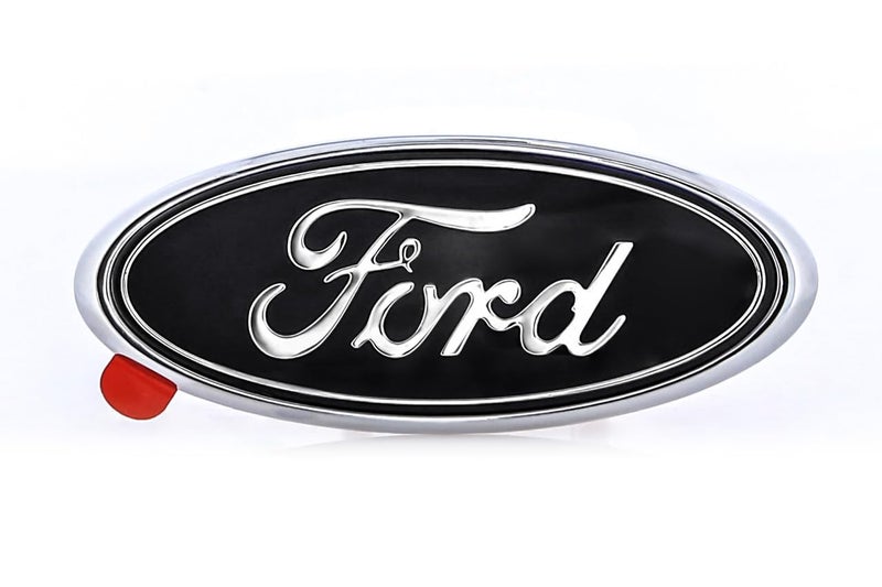 شعار فورد الأسود البيضاوي الزخرفي مطلي بالكروم من البلاستيك