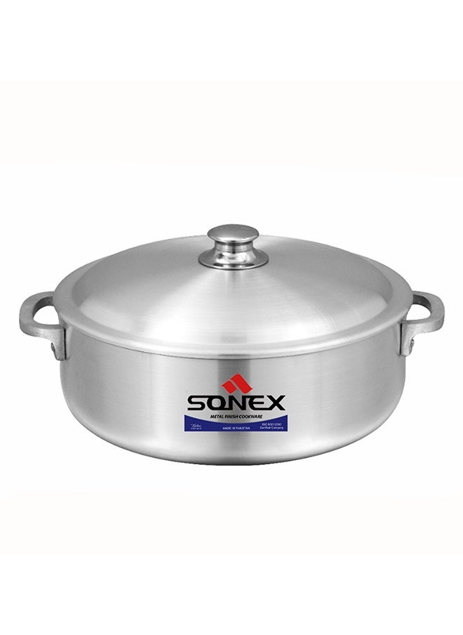 SONEX SONEX Imperial Caldero, 29 cm (7 Ltr) – Premium Aluminium Shallow Pot/Dutch Oven, Durable Riveted Handle, Superior Heat Distribution, Dishwasher Safe, Ideal for Rice, Stews, Braises, and Casseroles  - Image 1