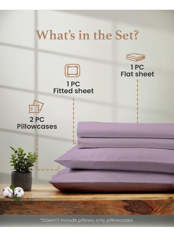 Good Sleep Bedding Cooling Sheets Queen - 1000 TC Queen Sheet Sets, 4 Pc 100% Egyptian Cotton Queen Bed Sheets Set, Sateen Weave, Soft Sheets Queen Size Bed Set Deep Pockets Fits Upto 16" - Lavender - Image 3