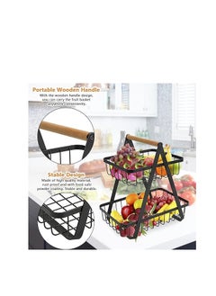 Generic 2-Tier Fruit Basket,Fruit Bowl Holder Bread Basket Vegetable Rack  - Image 3