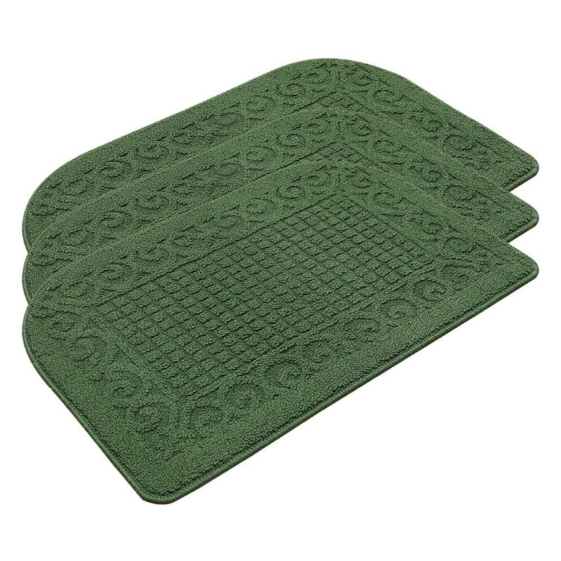 COSY HOMEER COSY HOMEER 27X18 Inch Anti Fatigue Kitchen Rug Mats are Made of 100 Polypropylene Half Round Rug Cushion Specialized in Anti Slippery and Machine Washable Green 3pcs