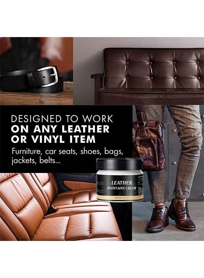 Leather Maintenance Cream Cleaner Suitable For Leather And Artificial Leather Car Seats Furniture Sofa Clothing Shoes Leather Belts Bag Purse - Image 2