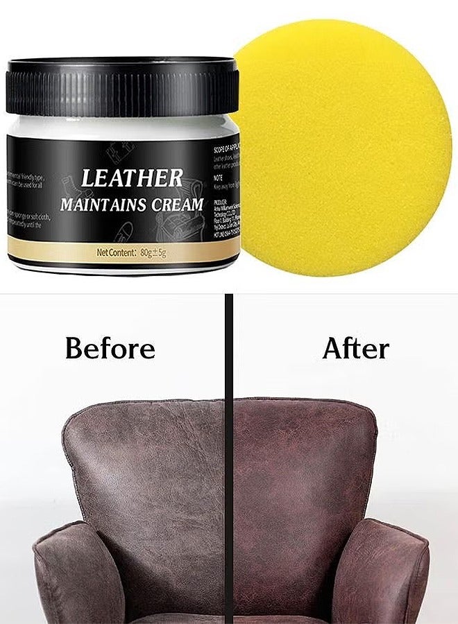 Leather Maintenance Cream Cleaner Suitable For Leather And Artificial Leather Car Seats Furniture Sofa Clothing Shoes Leather Belts Bag Purse - Image 1