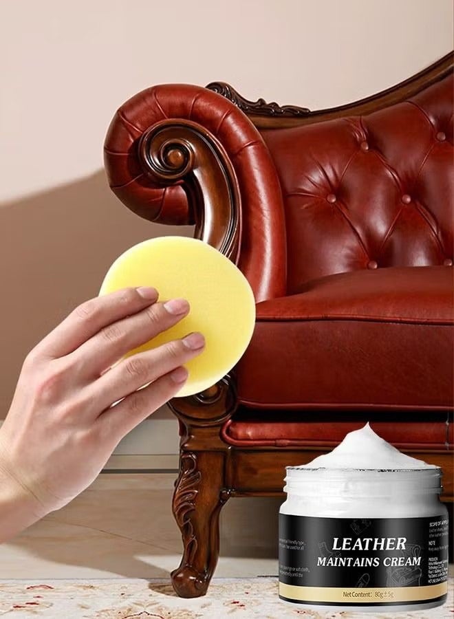 Leather Maintenance Cream Cleaner Suitable For Leather And Artificial Leather Car Seats Furniture Sofa Clothing Shoes Leather Belts Bag Purse - Image 4