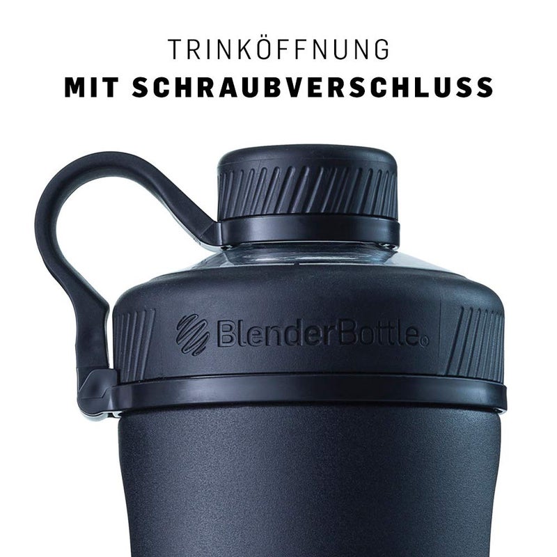 BlenderBottle زجاجة بلندر بوتل راديان معزولة من الفولاذ المقاوم للصدأ مع خفاقة سلكية، سعة 26 أونصة، أسود غير لامع - Image 2