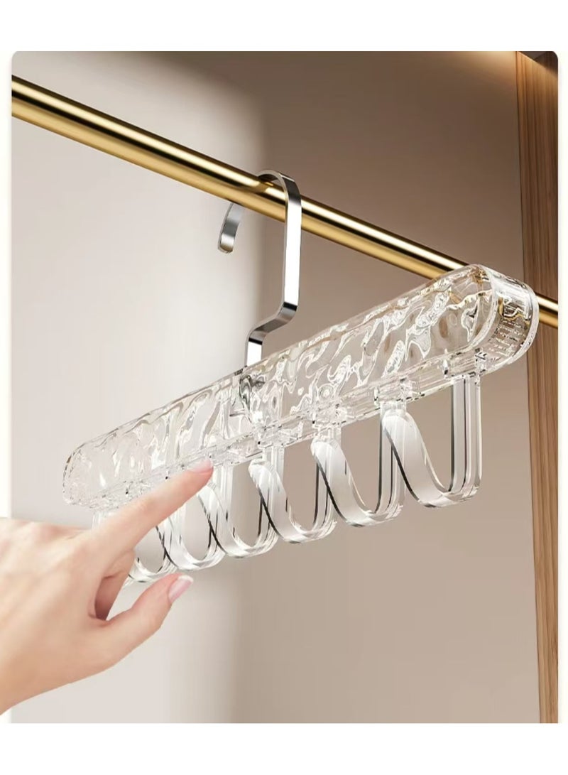 Anti slip multi hook hanger, 360 degree 8-hook space saving hanger, multifunctional anti slip storage hanger, multi hook hanger, tie, scarf, socks  - Image 1