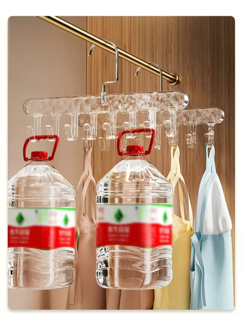 Anti slip multi hook hanger, 360 degree 8-hook space saving hanger, multifunctional anti slip storage hanger, multi hook hanger, tie, scarf, socks  - Image 3