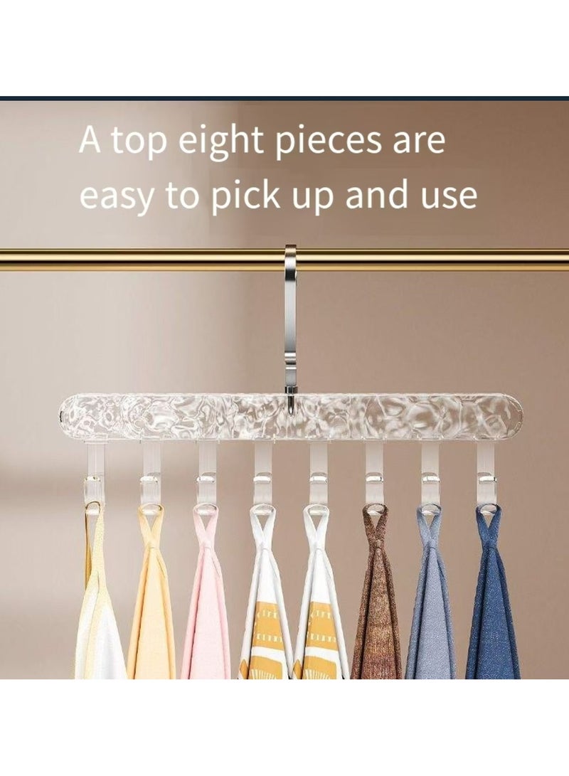 Anti slip multi hook hanger, 360 degree 8-hook space saving hanger, multifunctional anti slip storage hanger, multi hook hanger, tie, scarf, socks  - Image 5