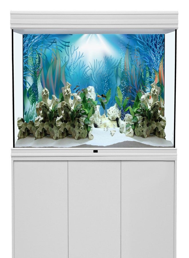 AWERT Vinyl 48x24 inches Underwater World Aquarium Background Aquatic Plants Coral Pearls Fish Tank Background Tropical Terrarium Background - Image 3