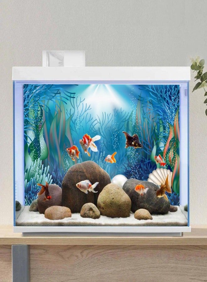 AWERT Vinyl 48x24 inches Underwater World Aquarium Background Aquatic Plants Coral Pearls Fish Tank Background Tropical Terrarium Background - Image 5