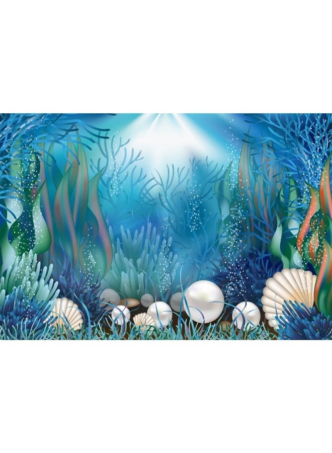 AWERT Vinyl 48x24 inches Underwater World Aquarium Background Aquatic Plants Coral Pearls Fish Tank Background Tropical Terrarium Background - Image 1
