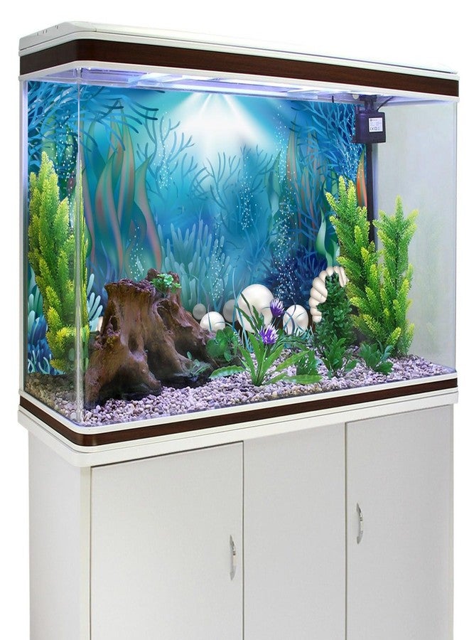AWERT Vinyl 48x24 inches Underwater World Aquarium Background Aquatic Plants Coral Pearls Fish Tank Background Tropical Terrarium Background - Image 4