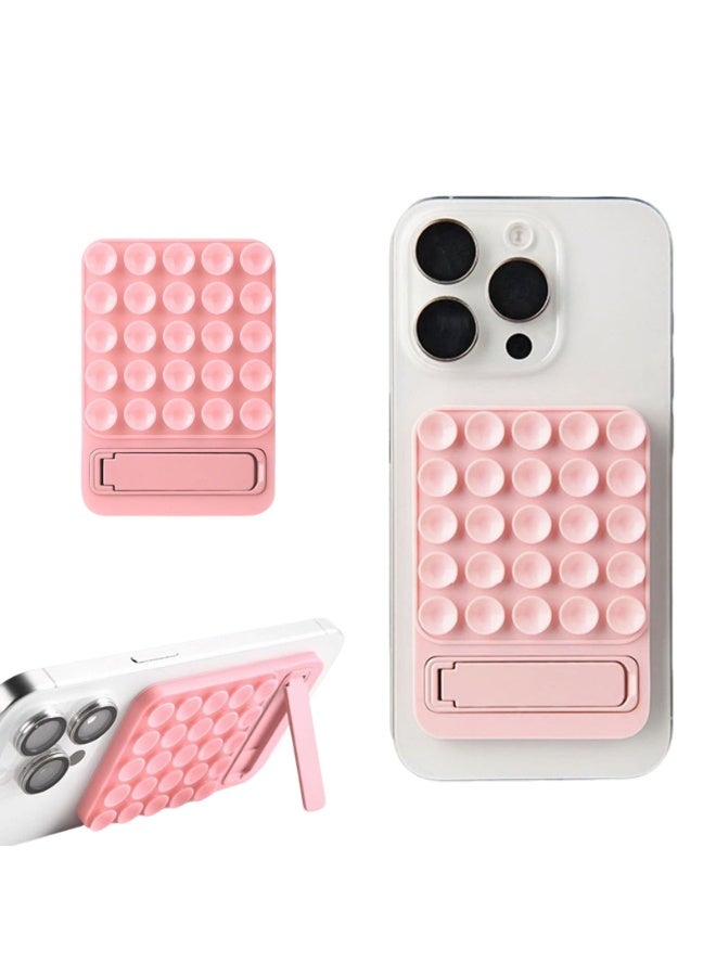 Silicone Suction Cup Phone Case Adhesive Mount with Kickstand,  Hands-Free Strong Grip Phone Holder with 25 Strong Suction Cups, 3M Self‑Adhesive Reusable Hands Free Phone Stand for Selfie Live Makeup Vlogging Vedio - Image 1