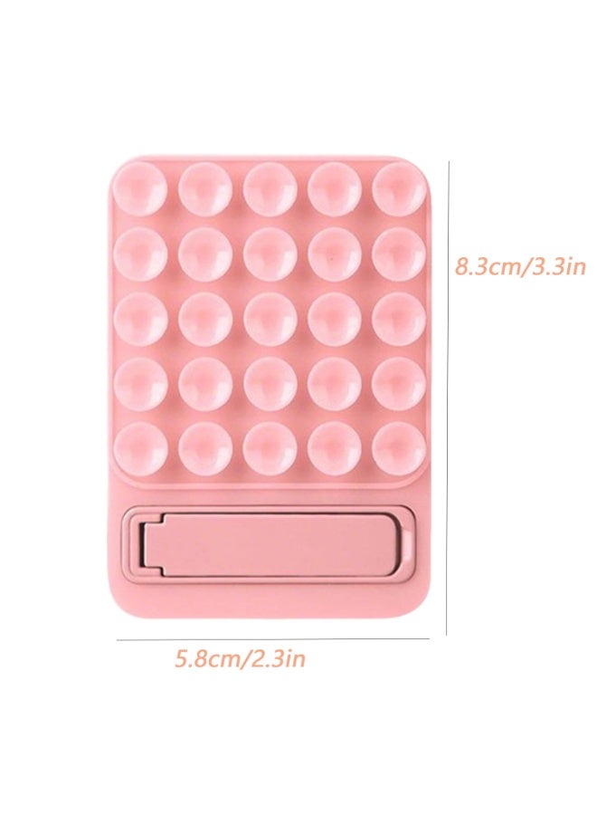 Silicone Suction Cup Phone Case Adhesive Mount with Kickstand,  Hands-Free Strong Grip Phone Holder with 25 Strong Suction Cups, 3M Self‑Adhesive Reusable Hands Free Phone Stand for Selfie Live Makeup Vlogging Vedio - Image 4