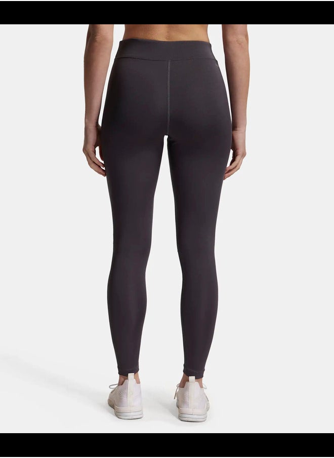 JOCKEY Jockey MW20 Women's Microfiber Elastane Stretch Performance Leggings with Broad Waistband and Stay Dry Technology  - Image 3