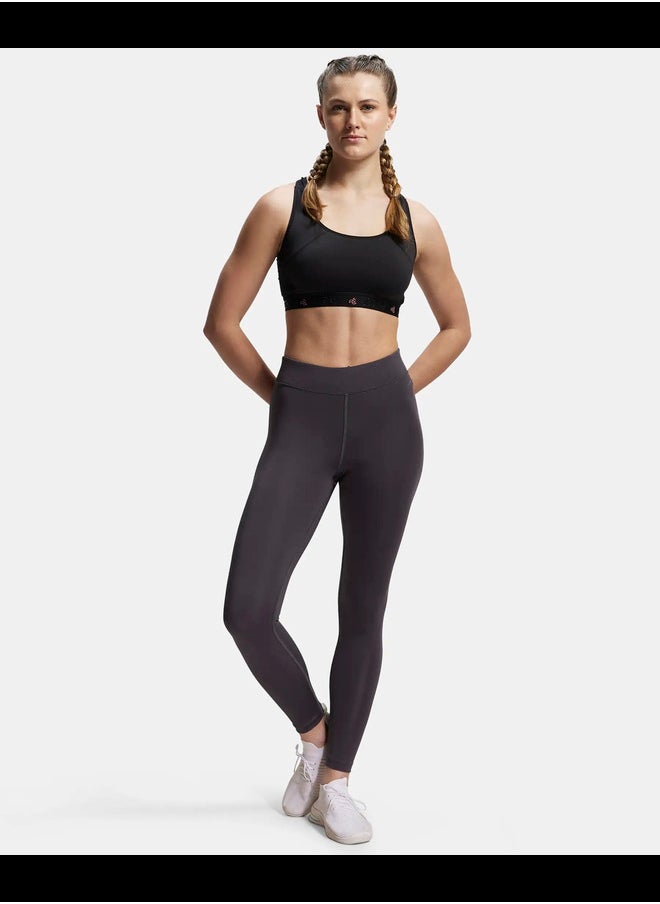 JOCKEY Jockey MW20 Women's Microfiber Elastane Stretch Performance Leggings with Broad Waistband and Stay Dry Technology  - Image 4