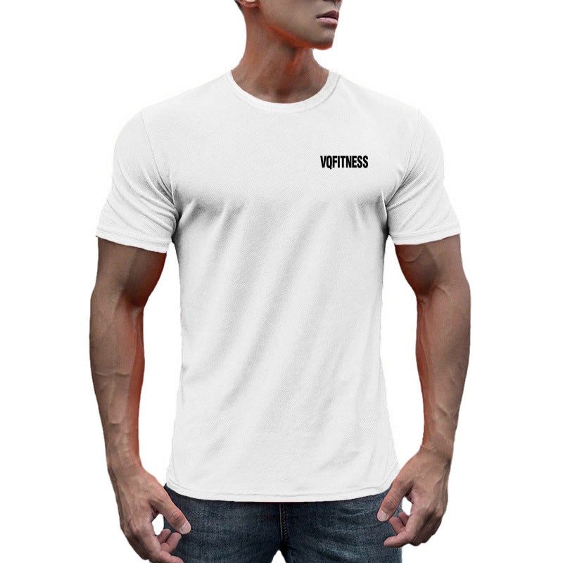 Foreign trade quick-drying mesh sports short-sleeved fitness clothes men''s running training breathable T-shirt simple slim fit - Image 4
