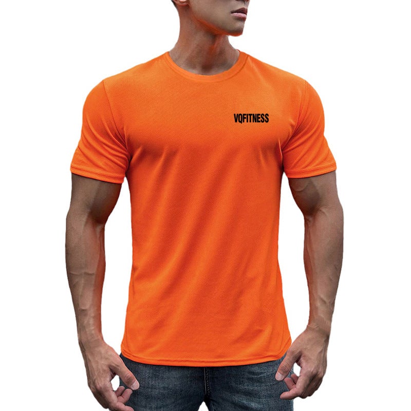 Foreign trade quick-drying mesh sports short-sleeved fitness clothes men''s running training breathable T-shirt simple slim fit - Image 2