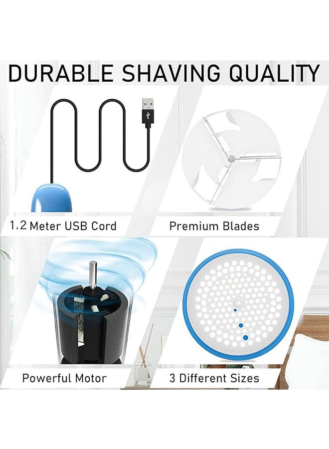 Fabric Shaver, Electric Lint Removers, Quick and Effective Removal of Fluff and Bobbles, Rechargeable Clothes Shavers with Fabric Protector, Blue - Image 5