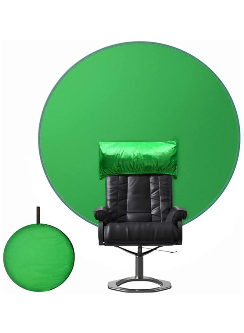 56in/142cm Green Screen Backdrop Photography Background Cloth for Game Live Chromakey Photos Video Studio Folding Reflector Backdrop  - Image 1