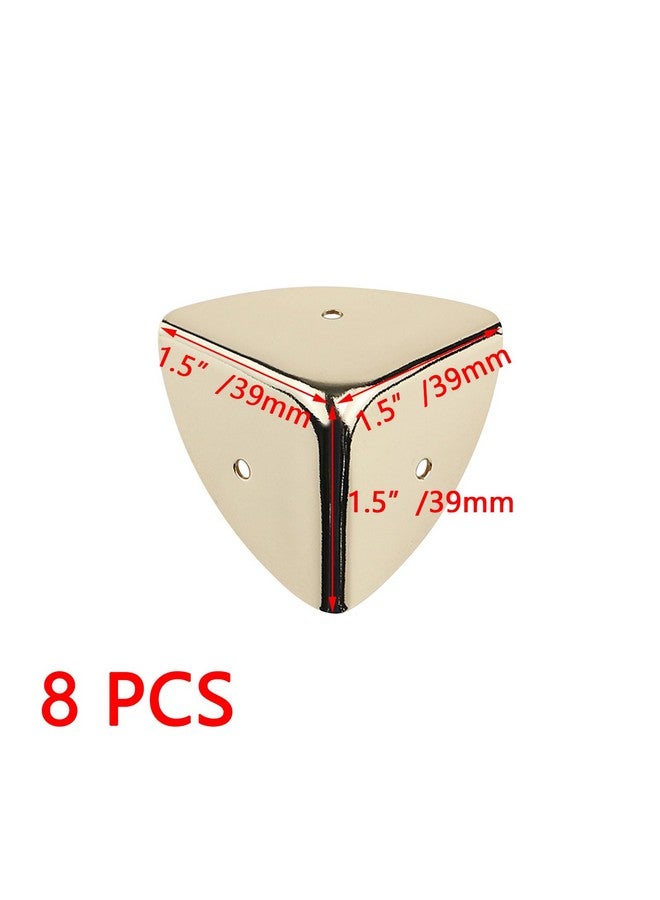 Dnyta 8 Pcs Metal Box Corner Protectors, 1.5"x1.5"x1.5" Gold Furniture Corner Guard Cabinet Decorative Corner Protectors Edge Guard - Image 2