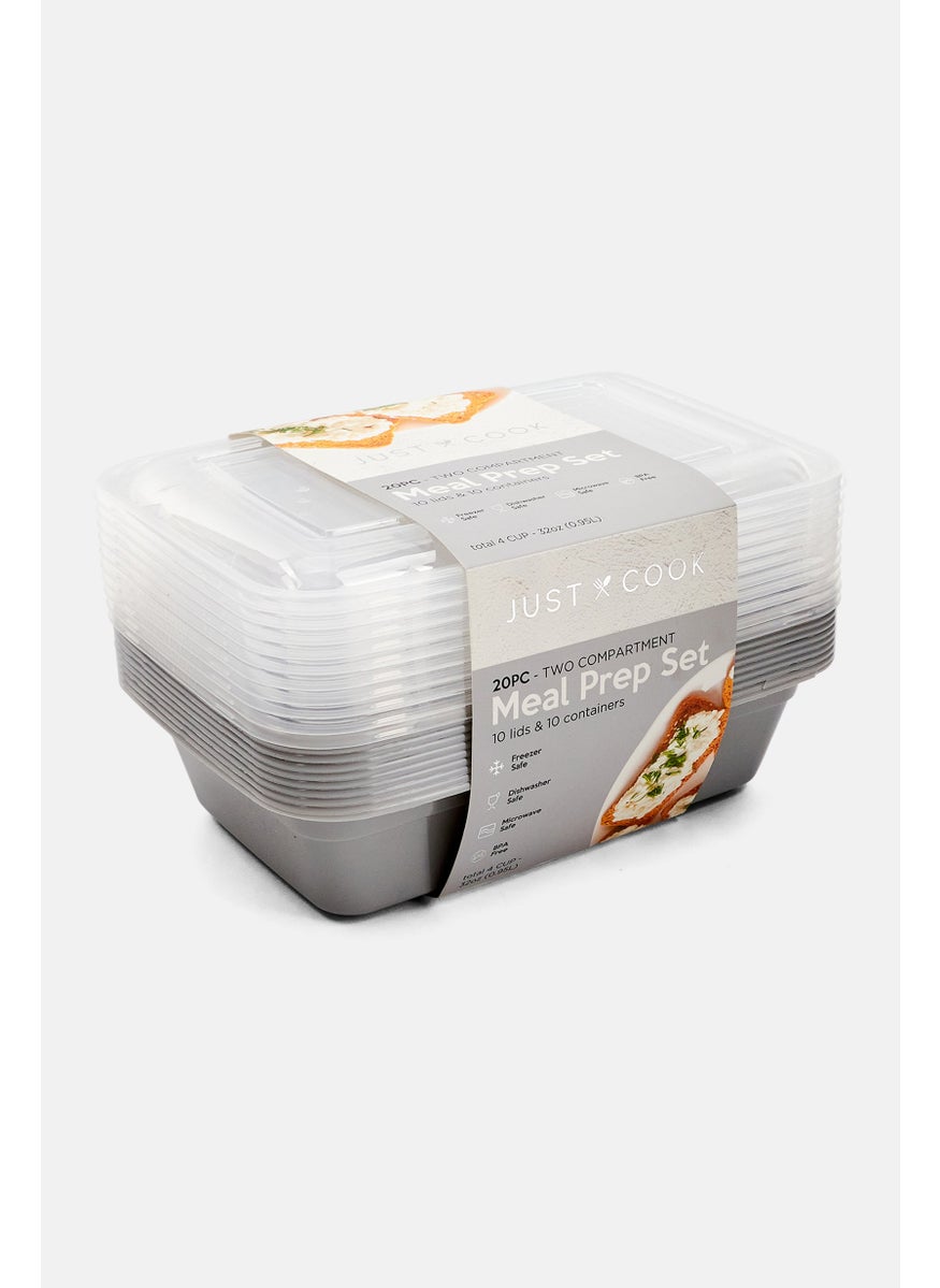 20 Piece Two Compartment Meal Prepare Set 950 ml, Grey - pzsku/ZECC977C2FF3BF77267D3Z/45/_/1737728295/adfa7433-e1e7-4c2e-99e8-305c242bf7a6