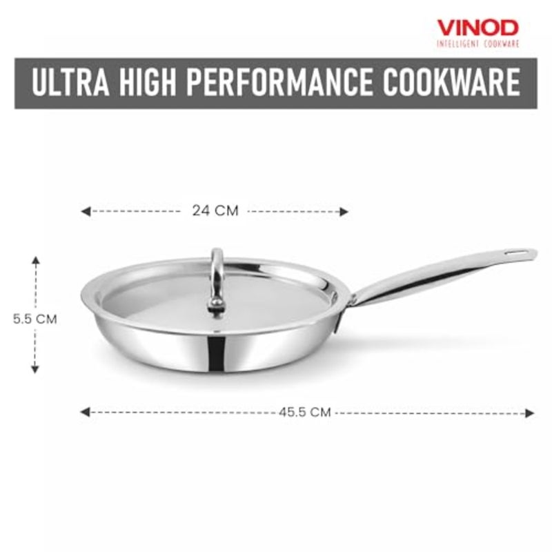 SMART TRIPLY FRYPAN WITH LID - iters 24 CM,VTF024, INDUCTION and GAS FRIENDLY, HEAVY BOTTOM COOKING POT, FRYING PAN - Image 5